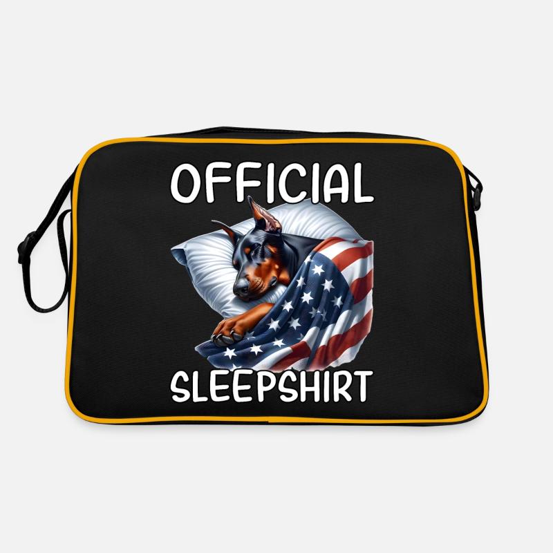 Dobermann US Schlafshirt Retro Tasche