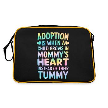 L’adoption, c’est quand un enfant Tie Dye Maman drôle - Sac Retro - noir/or - Dos