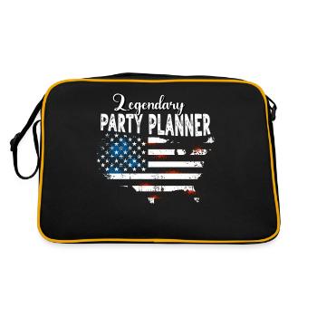 Partyplaner US - Retro Tasche - Schwarz/Gold - Hinten