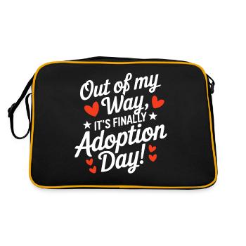 Out Of My Way It's Finally Adoption Day Funny - Retro Bag - black/gold - Back