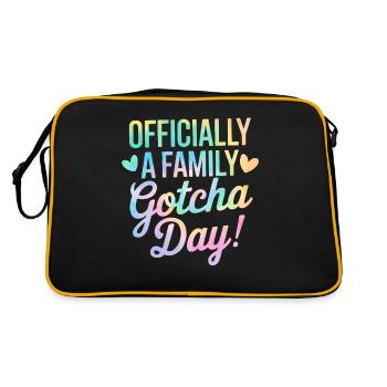 Officially A Family Gotcha Day Tie Dye Adoption - Retro Bag - black/gold - Back