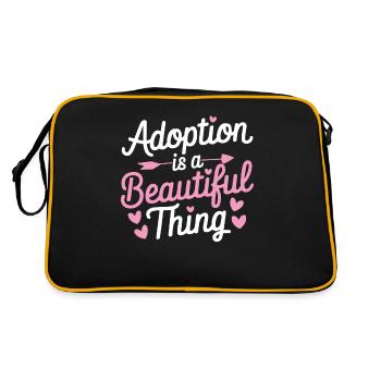 Adoption ist eine schöne Sache Familienbindung - Retro Tasche - Schwarz/Gold - Hinten