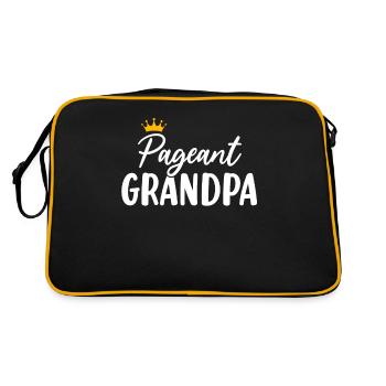 Lustiger Opa Glanz Glam Schönheitswettbewerb Opa - Retro Tasche - Schwarz/Gold - Hinten
