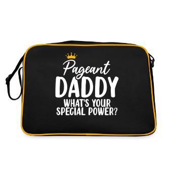 Festzug Papa Glanz Glamour Schönheitswettbewerb Vater - Retro Tasche - Schwarz/Gold - Hinten
