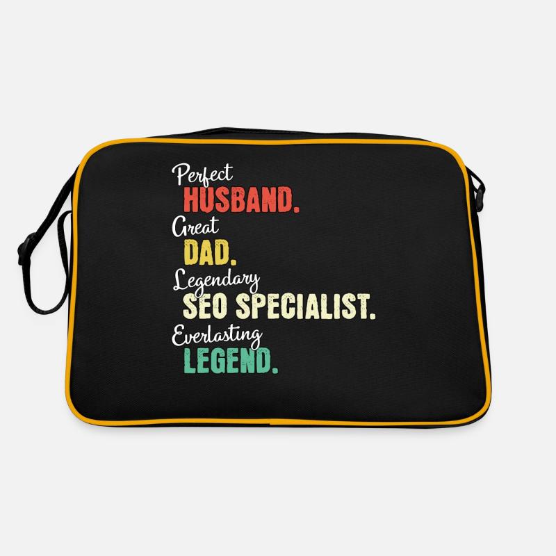 SEO Manager Papa - Retro Tasche - Schwarz/Gold