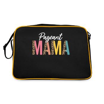 Festzug Mama Halb Leopard Glanz Glamour Lustig - Retro Tasche - Schwarz/Gold - Hinten