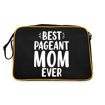 Beste Pageant Mama aller Zeiten Glanz Glam Lustige Mutter - Retro Tasche - Schwarz/Gold - Hinten