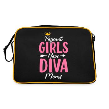 Pageant Girls Haben Diva Moms Lustiger Schönheitswettbewerb - Retro Tasche - Schwarz/Gold - Hinten