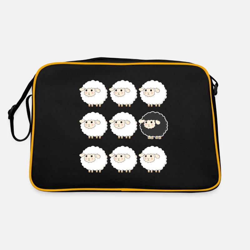 Black Sheep in a Herd Funny Retro Bag