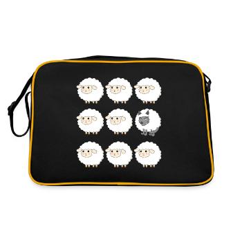 Wolf Among Sheep Funny - Retro Bag - black/gold - Back