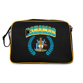 Bahamas Île des Caraïbes Cadeau d’été de l’Atlantique - Sac Retro - noir/or - Dos