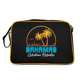 Bahamas Caribbean Island Atlantic Summer Gift - Retro Bag - black/gold - Back