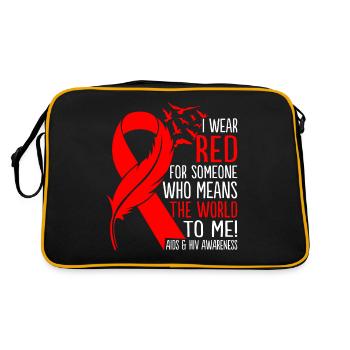 I Wear Red for Someone HIV Prevention Aids - Retro Bag - black/gold - Back