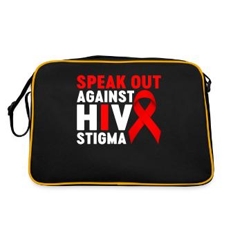 Dénoncer la stigmatisation du VIH Ruban rouge VIH - Sac Retro - noir/or - Dos