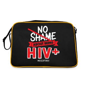 Keine Schande, HIV-positiv zu sein Red Ribbon Aids - Retro Tasche - Schwarz/Gold - Hinten