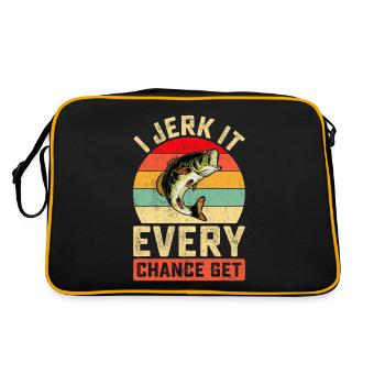 Funny Fishing for Men Fisherman Dad Fathers Day - Retro Bag - black/gold - Back