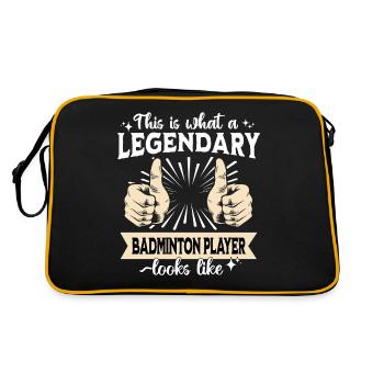 Legendärer Badmintonspieler - Retro Tasche - Schwarz/Gold - Hinten