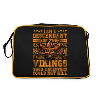 Je suis un Descendant des Vikings, vos ancêtres - Sac Retro - noir/or - Dos