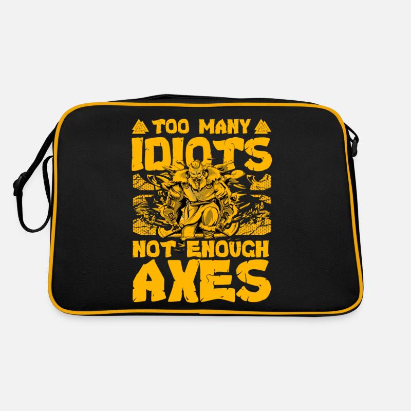 Too many Idiots not enough Axes - Retro Bag - black/gold