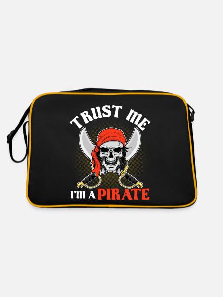 Croyez-moi, je suis un pirate Aargh Crossbone drôle - Sac Retro - noir/or - Dos