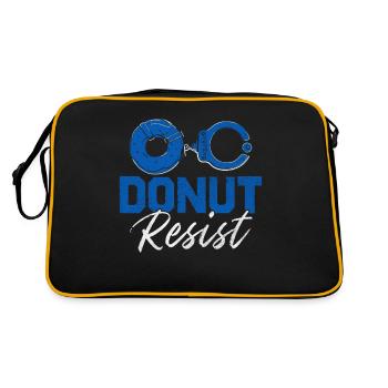 Donut Resist Lustiger Polizist Strafverfolgungspolizei - Retro Tasche - Schwarz/Gold - Hinten
