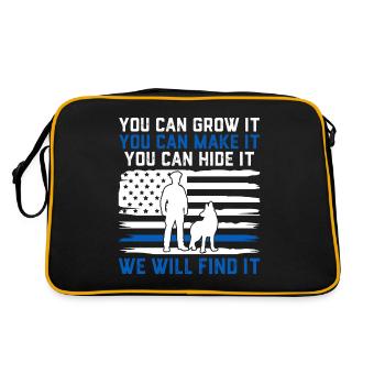 Funny Law Enforcement USA Flag Canine Police - Retro Bag - black/gold - Back