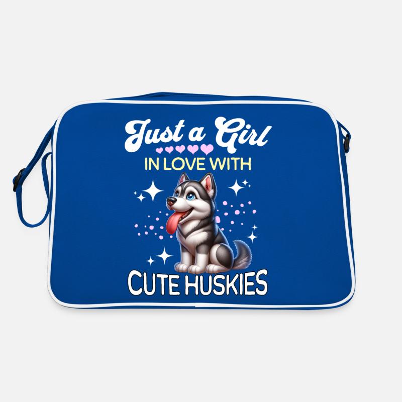 Schlittenhund Mädchen Husky Retro Tasche
