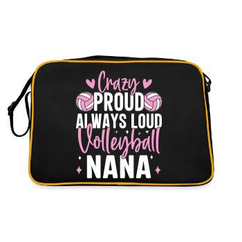 Fou Fier Toujours Fort Drôle Mamie Volley-ball - Sac Retro - noir/or - Dos