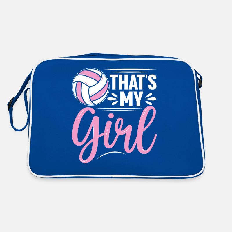 Das ist mein Mädchen Volleyball Bump Set Spike Retro Tasche