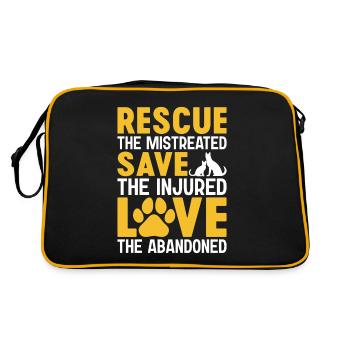 Rescue The Mistreated Save The Abandoned Funny - Retro Bag - black/gold - Back