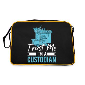 Je suis un gardien drôle drôle d’école de conciergerie - Sac Retro - noir/or - Dos