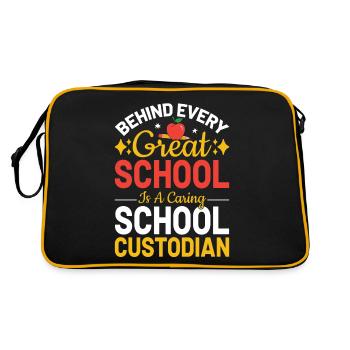 Gardien d’école Concierge Job Drôle de gardien - Sac Retro - noir/or - Dos