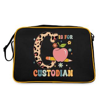 Drôle d’école gardienne femme de ménage concierge - Sac Retro - noir/or - Dos
