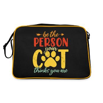 Sei die Person, für die dein Hund dich hält Retro-Katze - Retro Tasche - Schwarz/Gold - Hinten