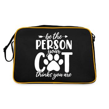Seien Sie die Person, für die Ihr Hund Sie für ein Kätzchen hält - Retro Tasche - Schwarz/Gold - Hinten