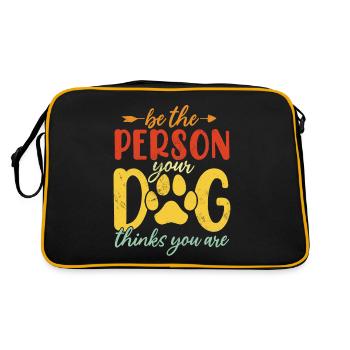 Seien Sie die Person, für die Ihr Hund Sie für Retro-Hunde hält - Retro Tasche - Schwarz/Gold - Hinten