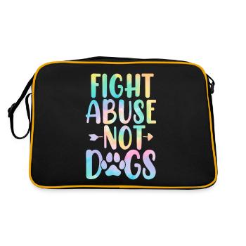 Combattre les abus pas les chiens Drôle de patte Adopter Dog Tie Dye - Sac Retro - noir/or - Dos