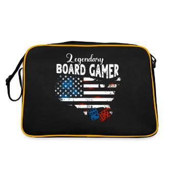 Brettspieler US - Retro Tasche - Schwarz/Gold - Hinten