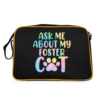 Demandez-moi à propos de mon refuge Tie Dye pour chat drôle - Sac Retro - noir/or - Dos