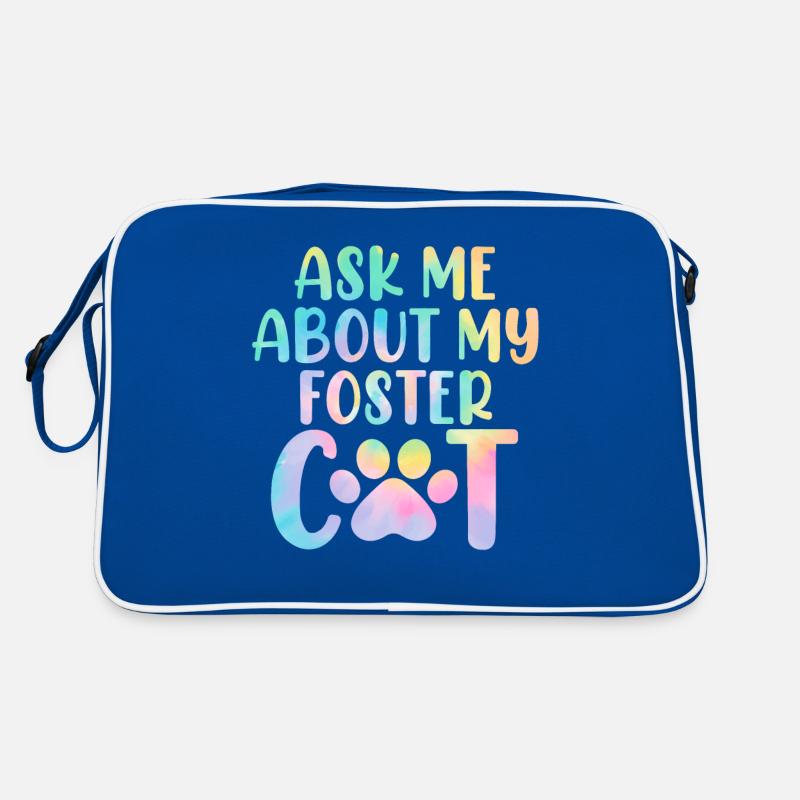 Demandez-moi à propos de mon refuge Tie Dye pour chat drôle Sac Retro