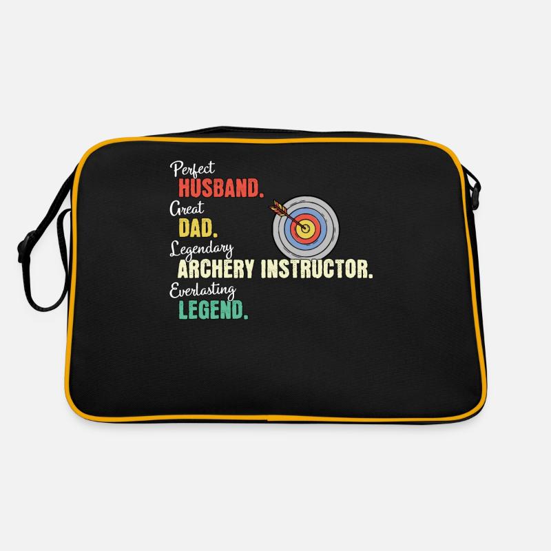 Trainer Bogenschiessen Papa - Retro Tasche - Schwarz/Gold