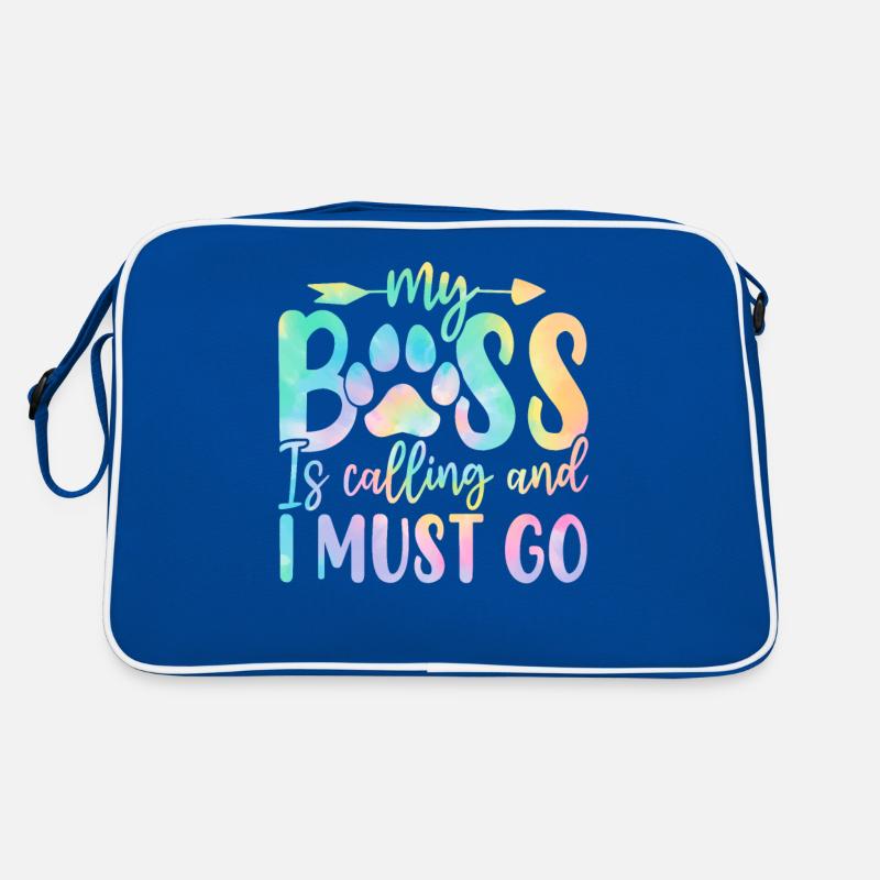 My Dog Is Calling and I Must Go Funny Tie Dye Retro Bag