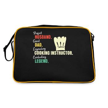 Professeur de cuisine papa - Sac Retro - noir/or - Dos