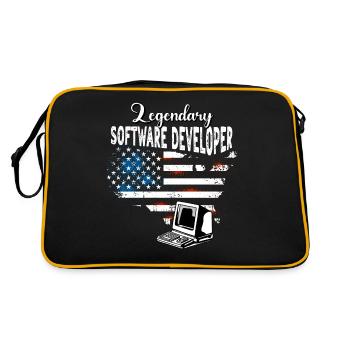 Software Developer US - Retro Bag - black/gold - Back