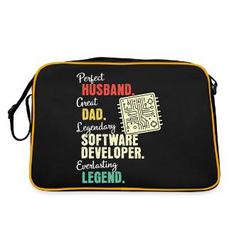 Software Developer Dad - Retro Bag - black/gold - Back