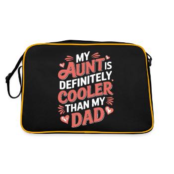 My Aunt Is Definitely Cooler Than My Dad Gifts - Retro Tasche - Schwarz/Gold - Hinten