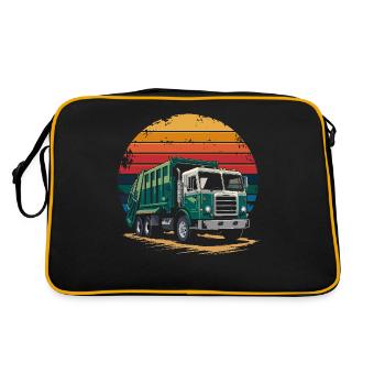Retro Recycling Garbage Truck Sanitation Worker - Retro Tasche - Schwarz/Gold - Hinten