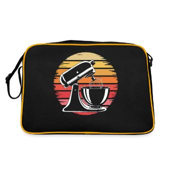 Rétro Pâtisserie Mixeur Cuisine Amoureux Cadeaux pour Femmes - Sac Retro - noir/or - Dos
