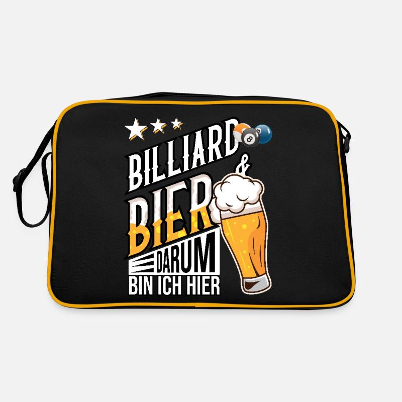 Billiard und Bier darum bin ich hier Geschenkidee Retro Tasche