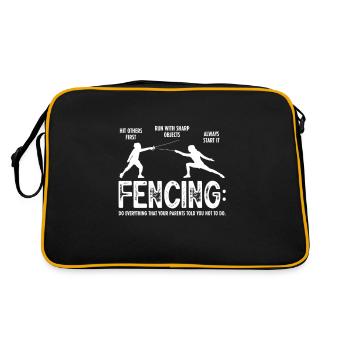 Fencing Sword Sabre Epee Fencing Gift - Retro Bag - black/gold - Back